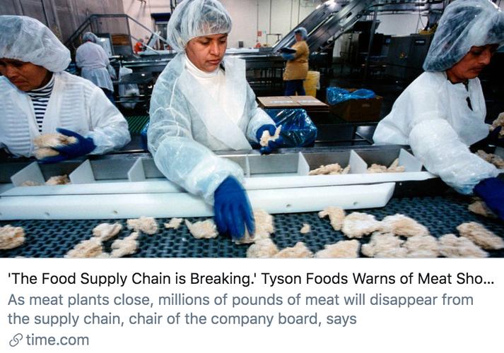 美国13家肉类加工厂因工人感染关闭食品供应链面临严峻挑战